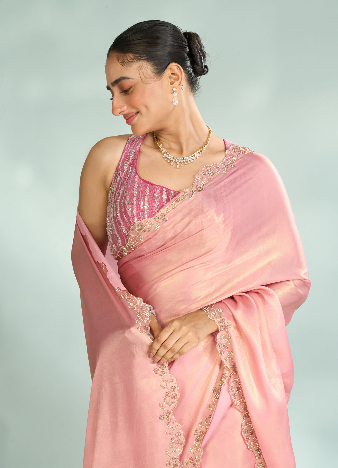 Mohey Women Radiant Pink Saree