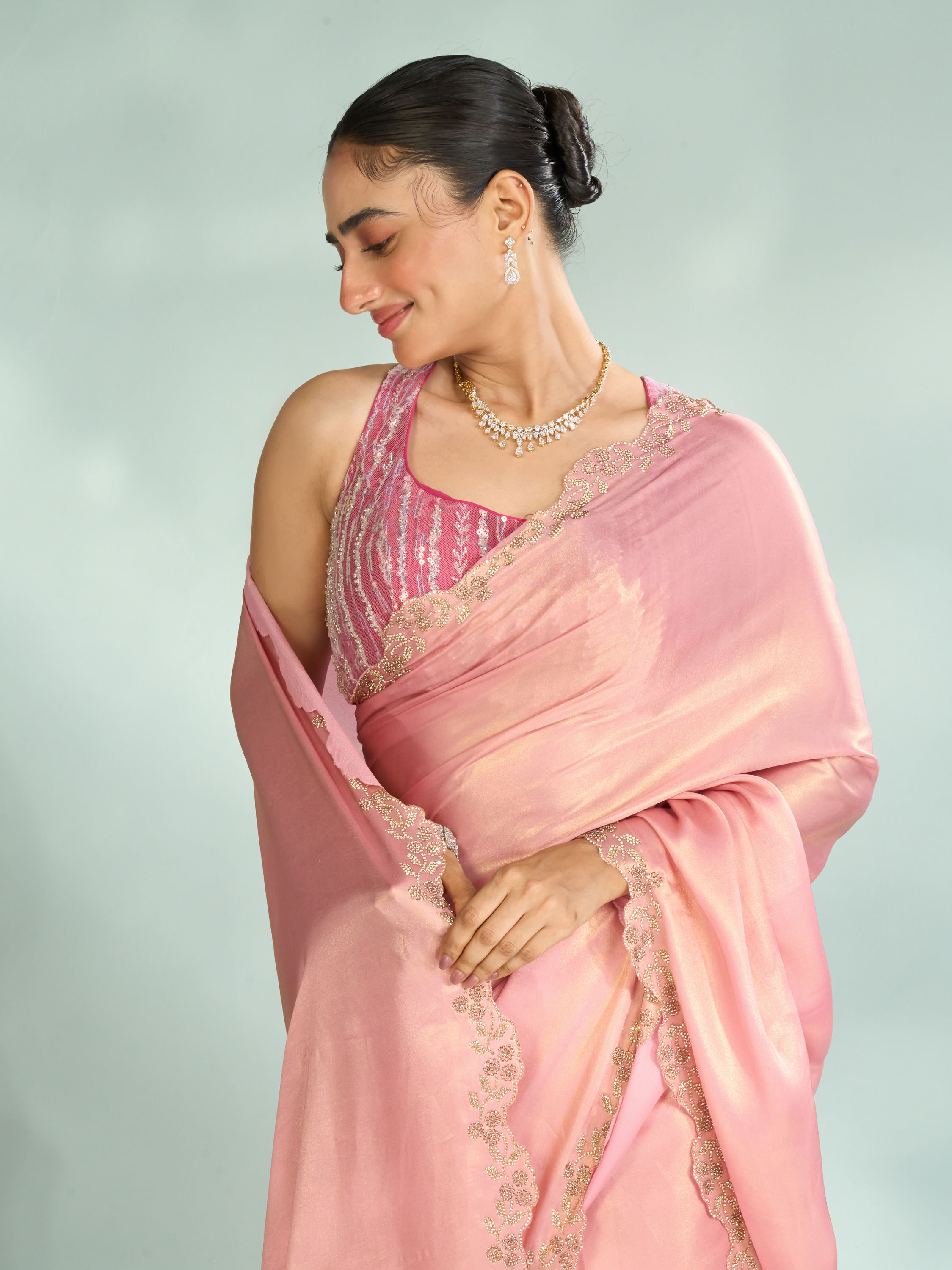 Mohey Women Radiant Pink Saree