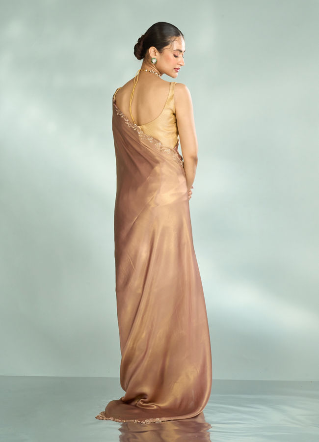 Mohey Women Dusty Pink Celestial Saree