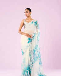 Mohey Women Green Organza Saree