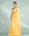Mohey Women Lustrous Yellow Saree Ensemble