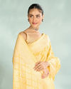 Mohey Women Lustrous Yellow Saree Ensemble