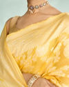 Mohey Women Lustrous Yellow Saree Ensemble