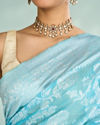 Mohey Women Elegant Light Blue Charm Saree