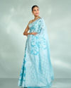 Mohey Women Elegant Light Blue Charm Saree