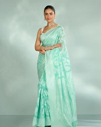 Mohey Women Sea Green Celebration Saree