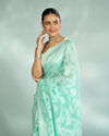 Mohey Women Sea Green Celebration Saree