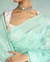 Mohey Women Sea Green Celebration Saree