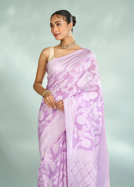 Mohey Women Purple Elegance Art Silk Saree