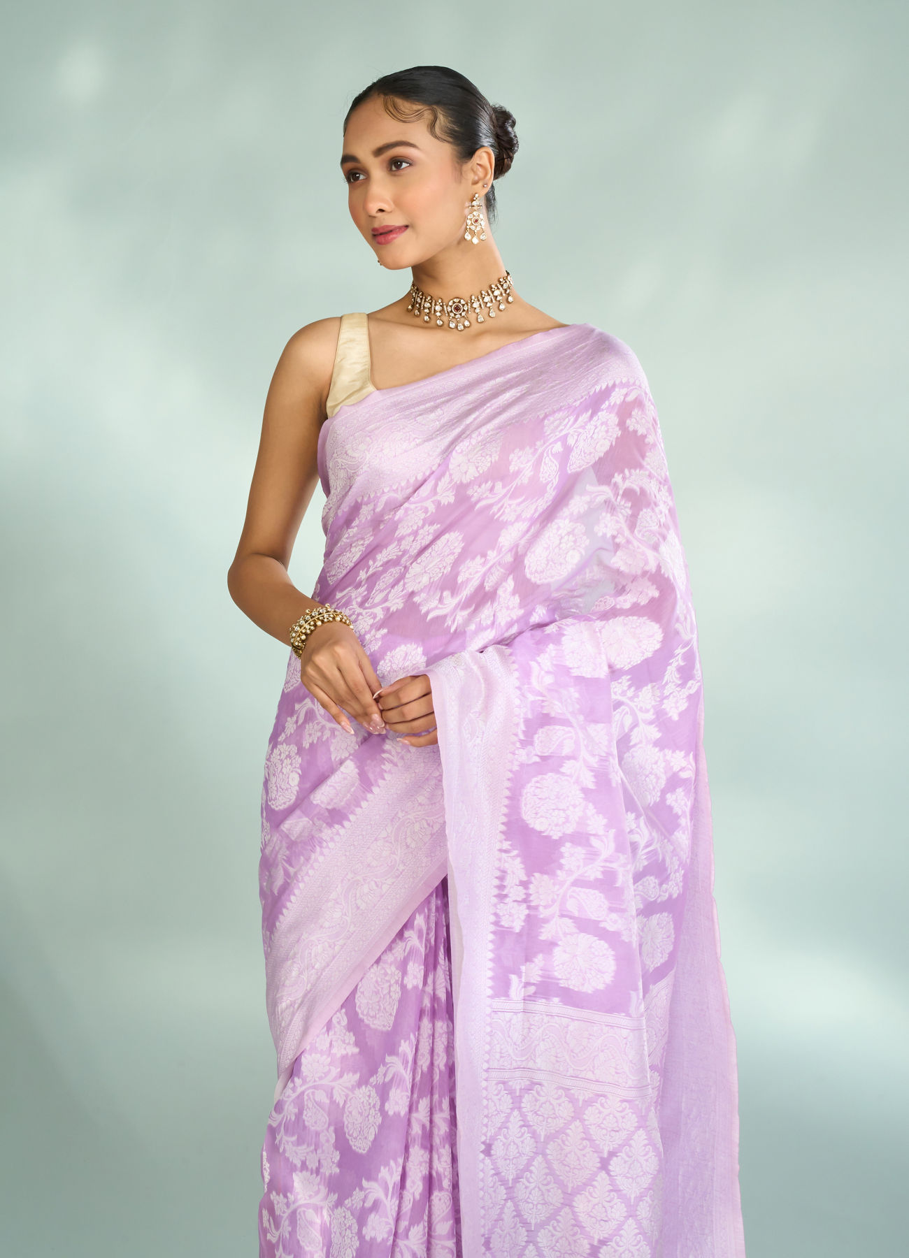 Mohey Women Purple Elegance Art Silk Saree