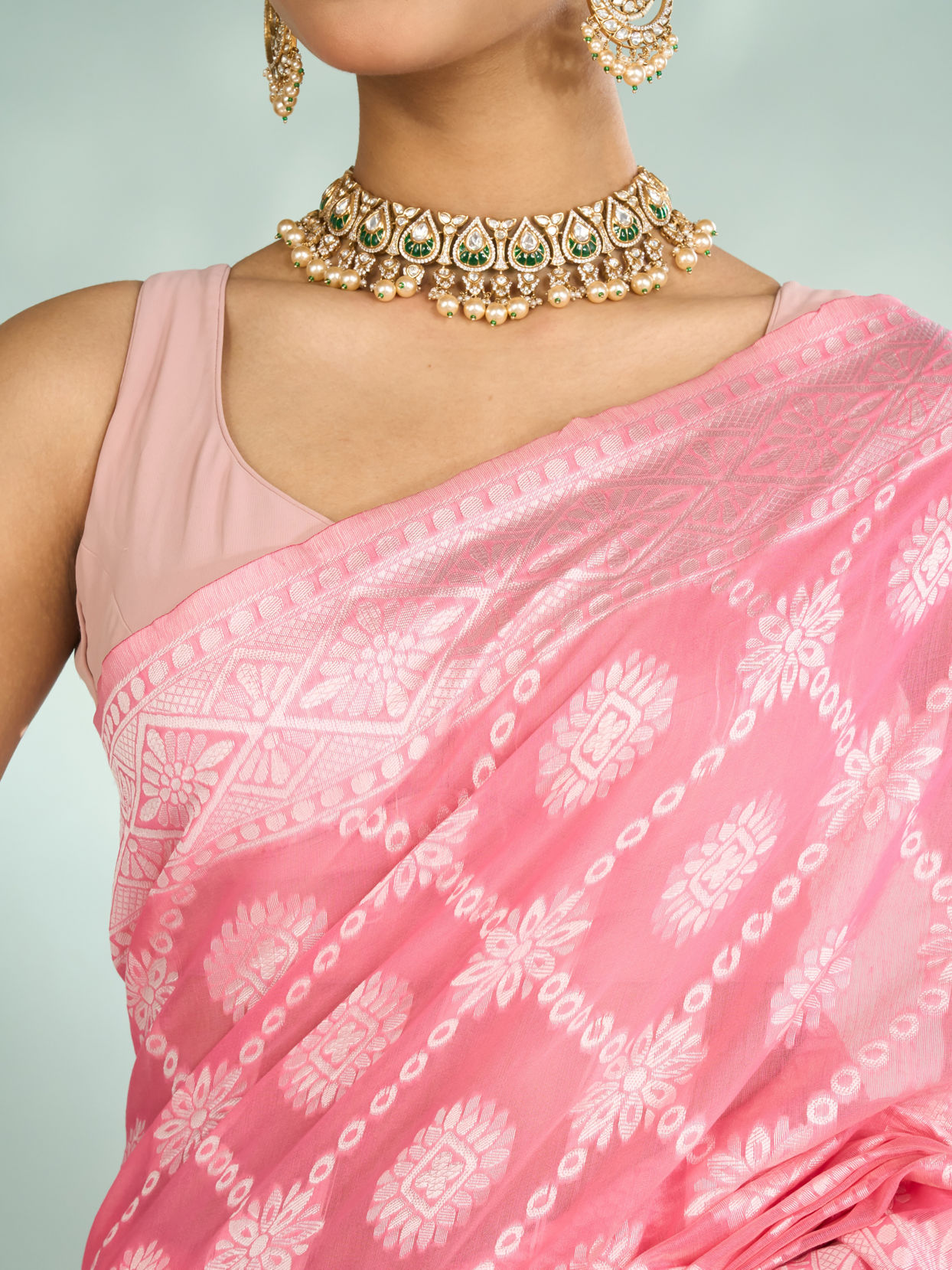 Mohey Women Pink Radiance Saree