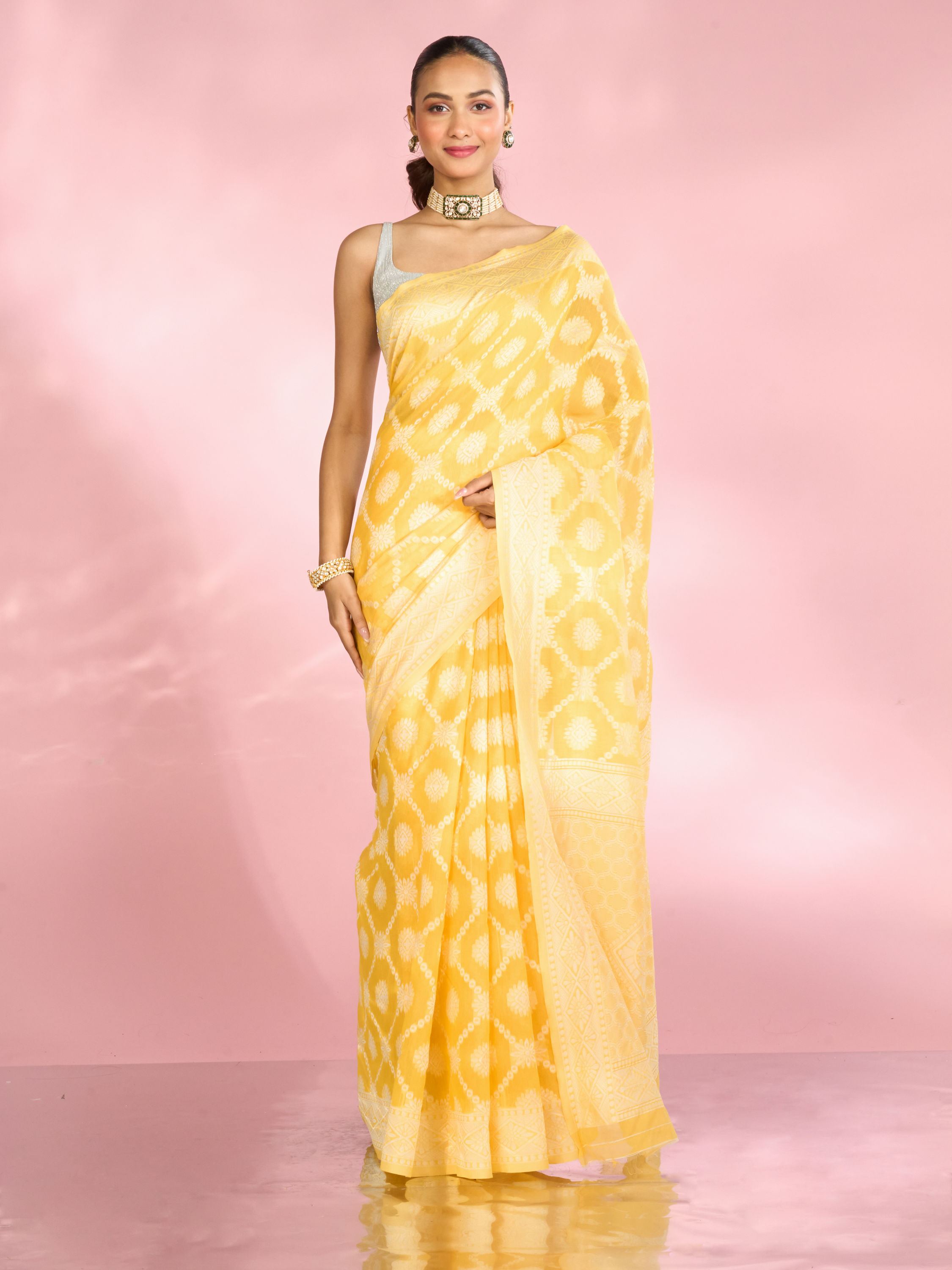 Mohey Women Sunshine Hue Designer Saree