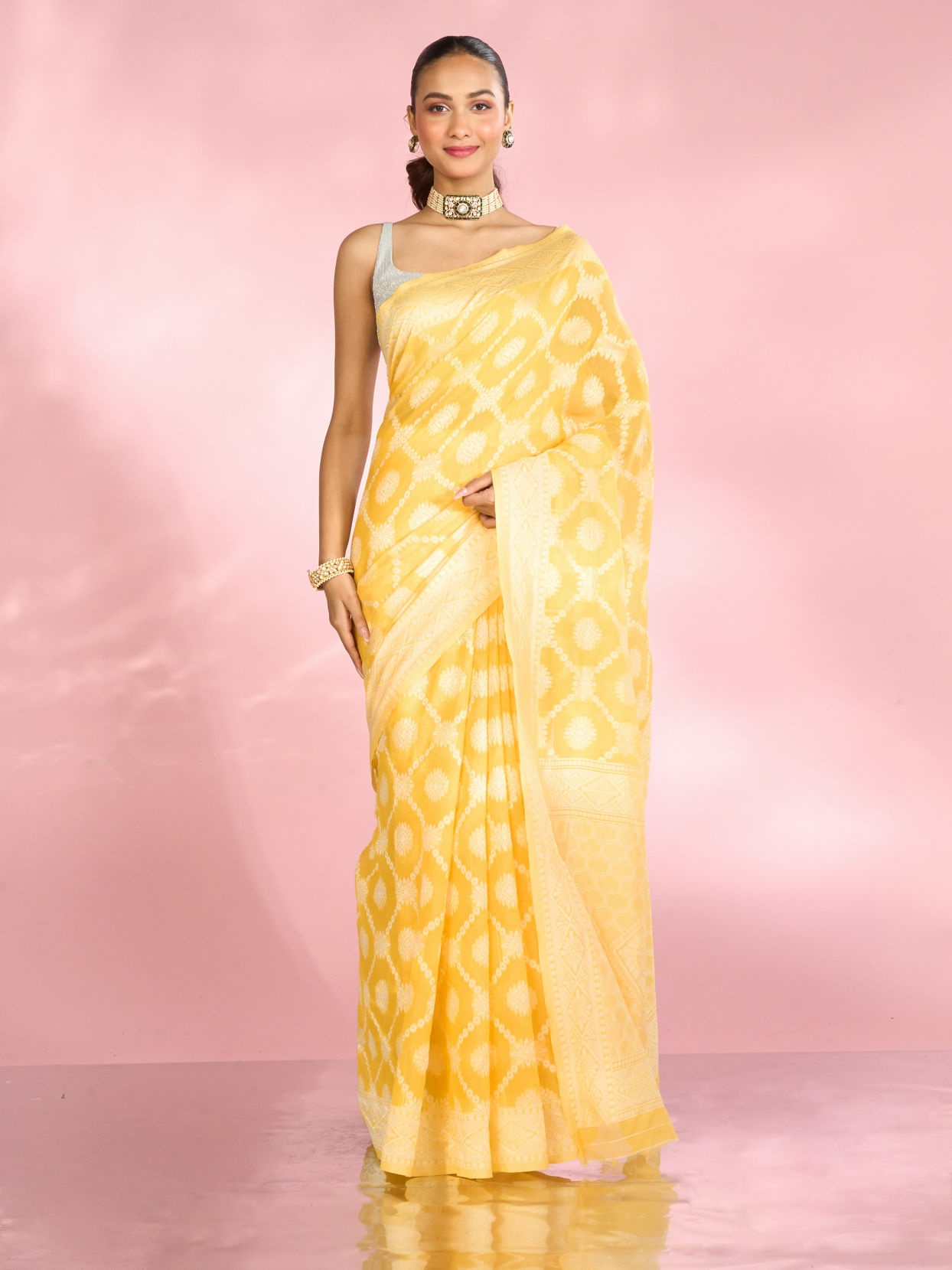 Mohey Women Sunshine Hue Designer Saree
