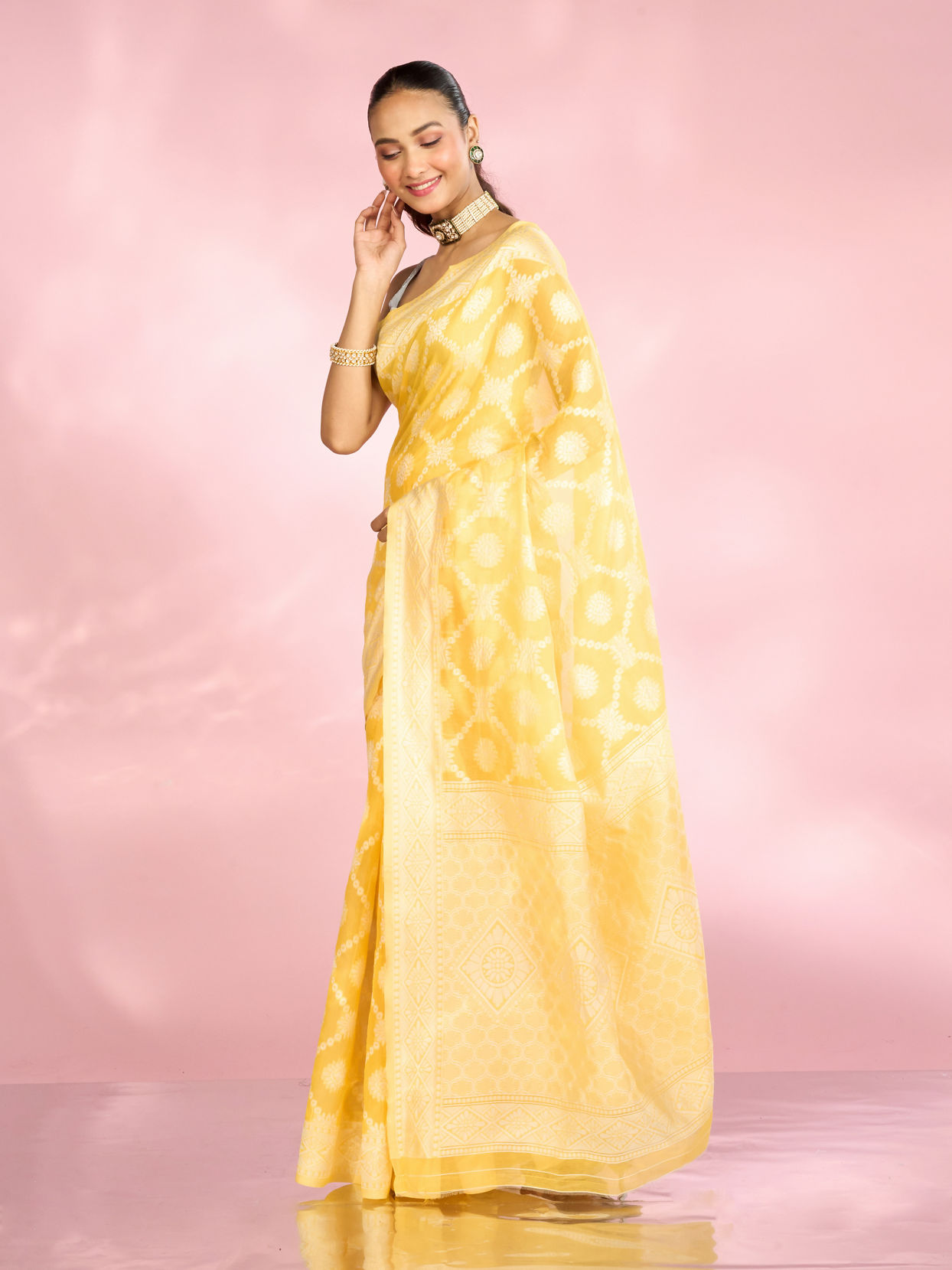 Mohey Women Sunshine Hue Designer Saree