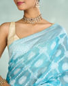 Mohey Women Elegant Light Blue Saree