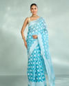 Mohey Women Elegant Light Blue Saree