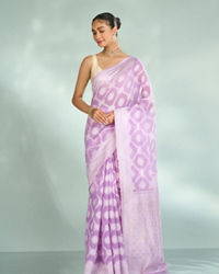 Mohey Women Lilac Elegance Art Silk Saree