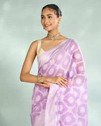 Mohey Women Lilac Elegance Art Silk Saree