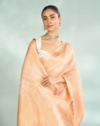 Mohey Women Peach Radiance Art Silk Saree