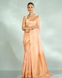 Mohey Women Peach Radiance Art Silk Saree