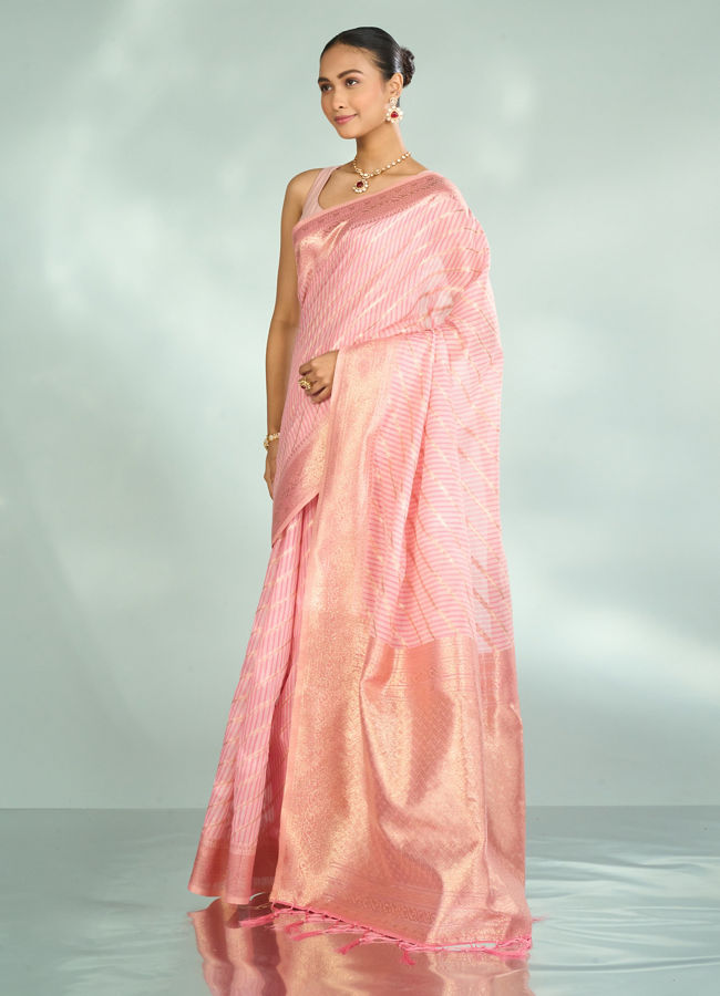 Mohey Women Pink Elegance Radiant Saree