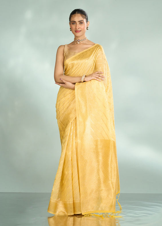 Mohey Women Sun Kissed Radiance Yellow Saree