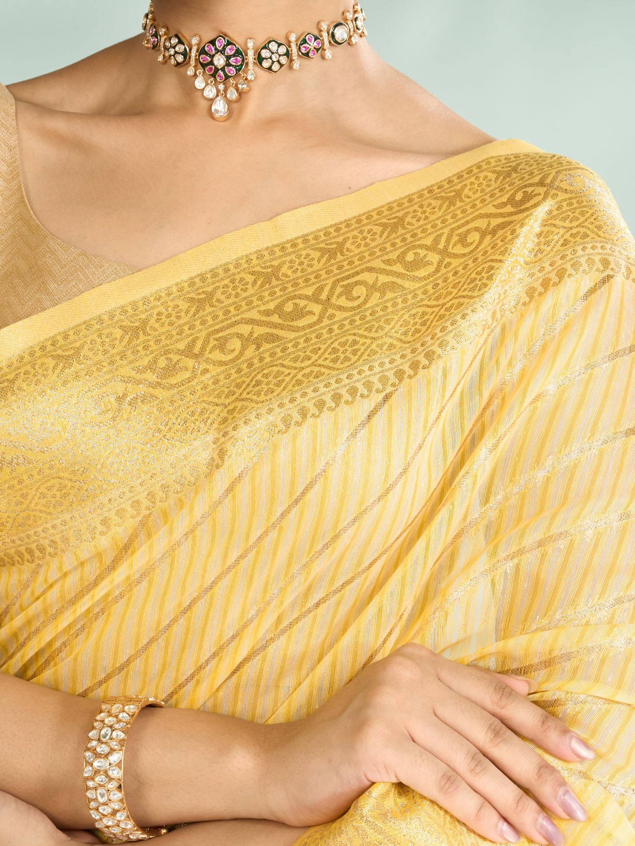 Mohey Women Sun Kissed Radiance Yellow Saree