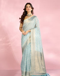 Mohey Women Ethereal Light Blue Saree
