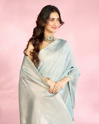 Mohey Women Ethereal Light Blue Saree