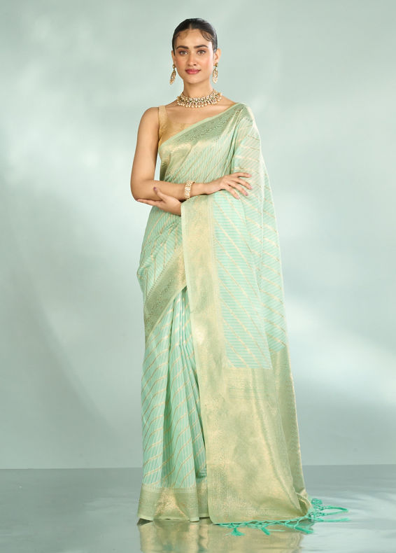 Mohey Women Sea Green Opulence Saree