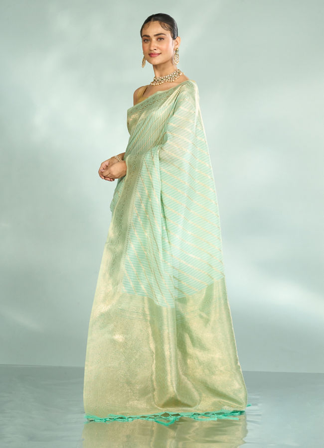 Mohey Women Sea Green Opulence Saree