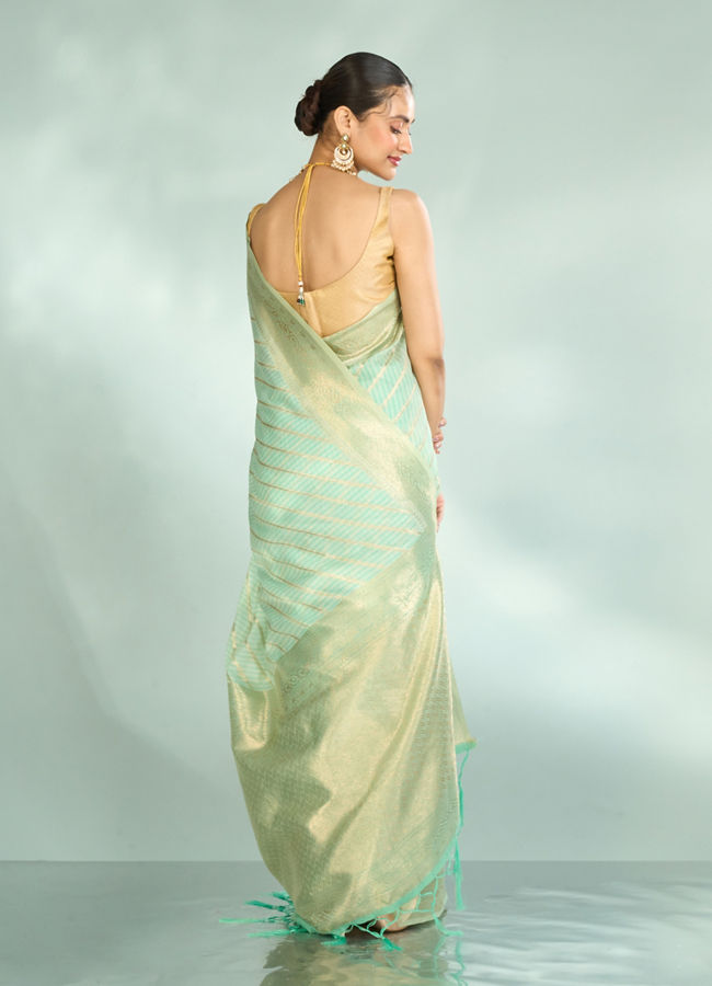 Mohey Women Sea Green Opulence Saree