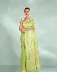 Mohey Women Pista Green Festive Saree