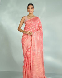Mohey Women Pink Aesthetic Saree