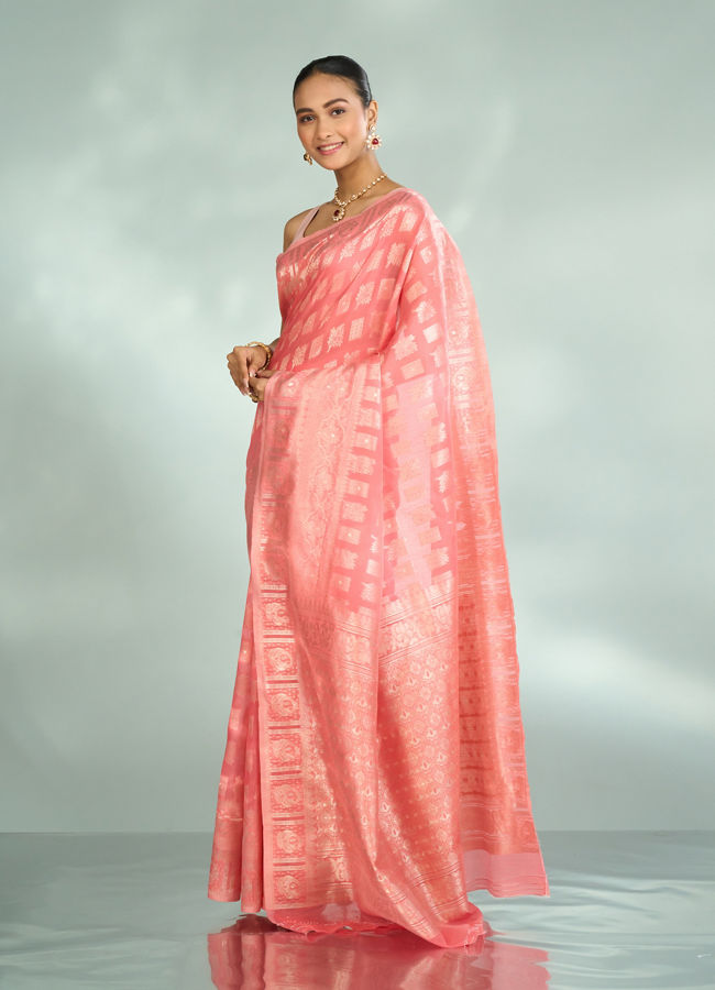 Mohey Women Pink Aesthetic Saree