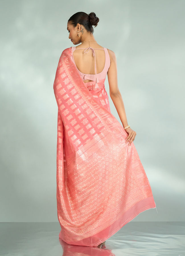 Mohey Women Pink Aesthetic Saree
