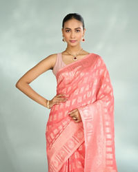 Mohey Women Pink Aesthetic Saree