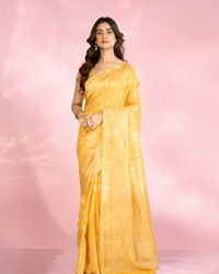 Mohey Women Sunny Yellow Elegance Saree