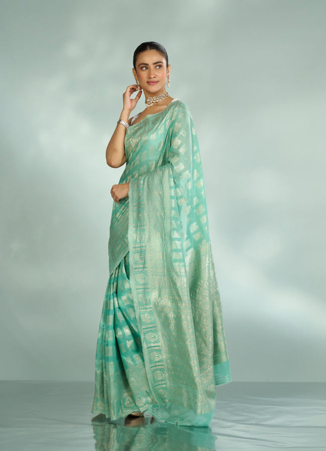 Mohey Women Emerald Elegance Art Silk Saree