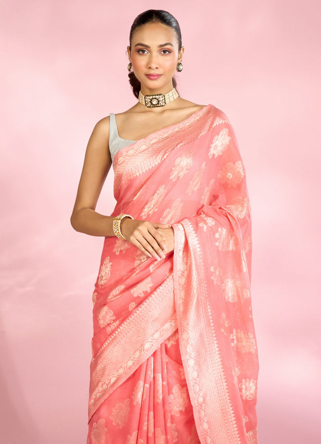 Mohey Women Gajree Pink Festive Saree