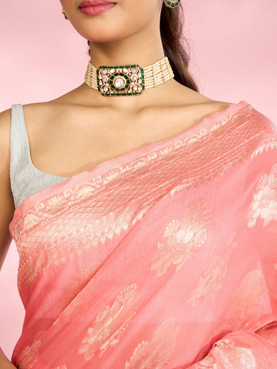 Mohey Women Gajree Pink Festive Saree