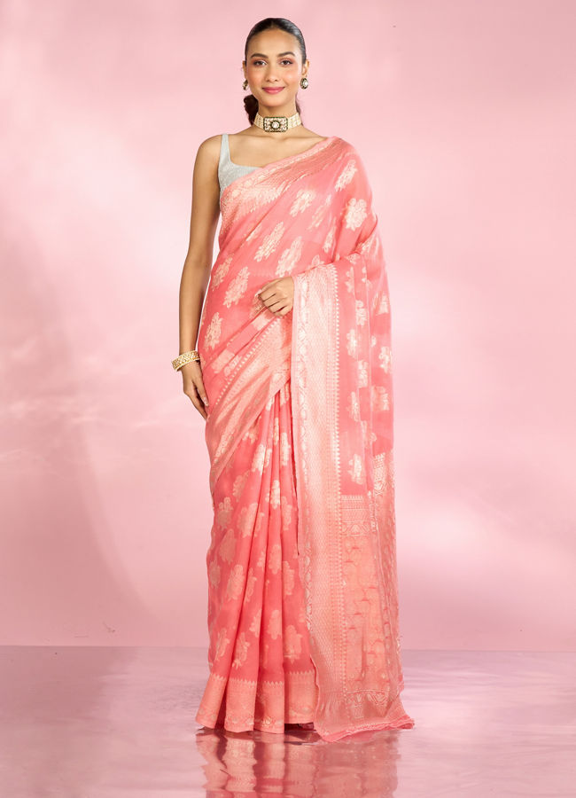Mohey Women Gajree Pink Festive Saree