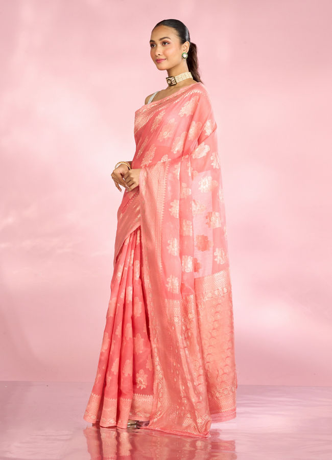 Mohey Women Gajree Pink Festive Saree