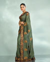 Mohey Women Pistachio Festive Elegance Saree