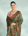 Mohey Women Pistachio Festive Elegance Saree