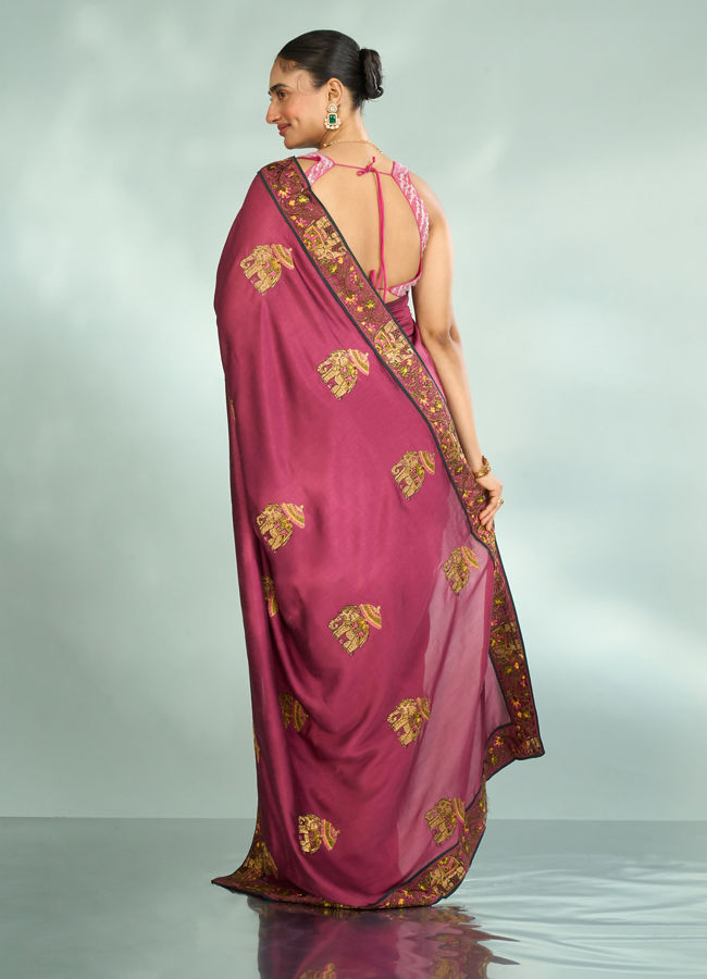 Mohey Women Elegant Pink Saree