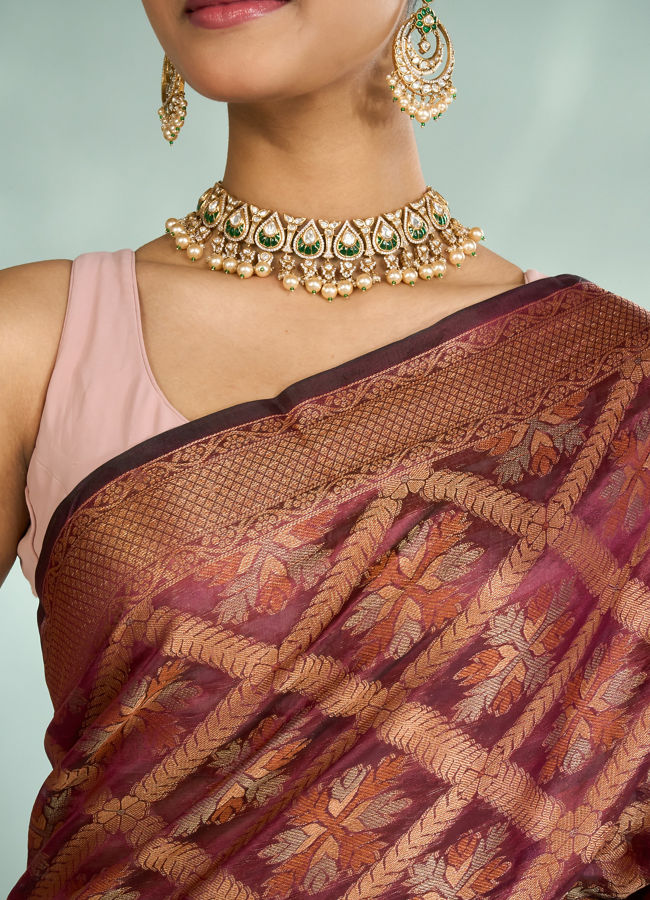 Mohey Women Radiant Wine Saree