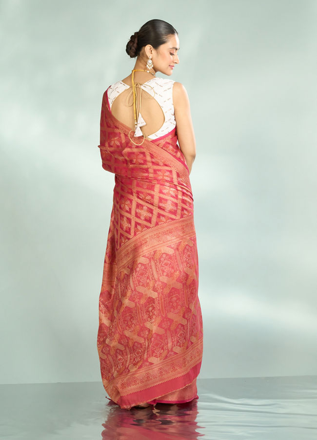 Mohey Women Royal Pink Elegance Saree