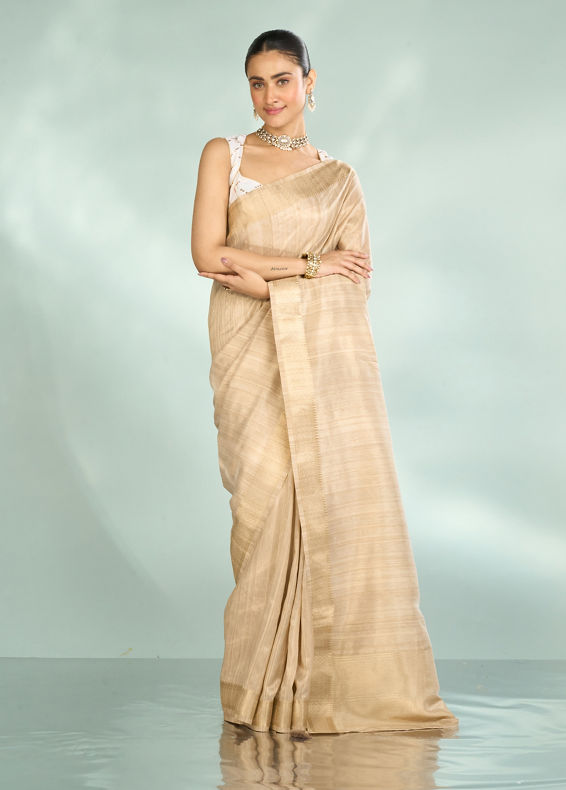 Mohey Women Fawn Festive Resplendence Banarasi Saree
