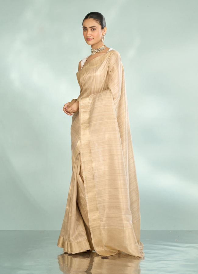 Mohey Women Fawn Festive Resplendence Banarasi Saree